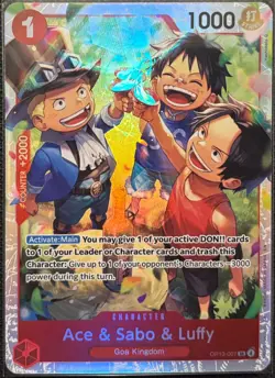 One Piece Carrying On His Will OP-13 Ace & Sabo & Luffy OP13-007 SR - Image 1