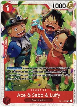One Piece Carrying On His Will OP-13 Ace & Sabo & Luffy OP13-007 SR - Image 2