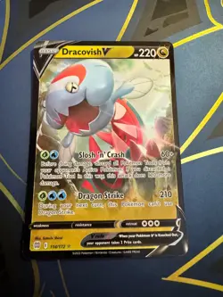 Pokemon TCG Dracovish V 114/172 SWSH09: Brilliant Stars Ultra Rare DMG - Image 1