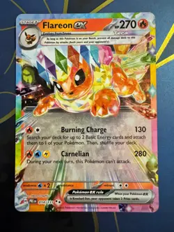 Pokemon TCG Flareon ex 014/131 SV: Prismatic Evolutions Double Rare NM - Image 1