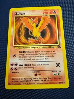 Pokemon TCG Moltres (27) 27/62 Fossil Rare LP - Image 1