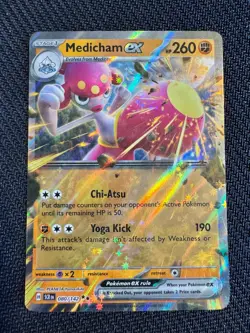 Pokemon TCG Medicham ex 080/142 SV07: Stellar Crown Double Rare NM - Image 1