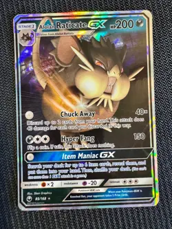Pokemon TCG Alolan Raticate GX 85/168 SM - Celestial Storm Ultra Rare NM - Image 1