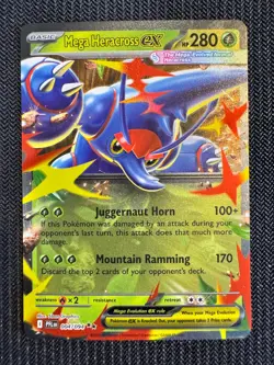Pokemon TCG Mega Heracross ex 004/094 ME02: Phantasmal Flames Double Rare NM - Image 1