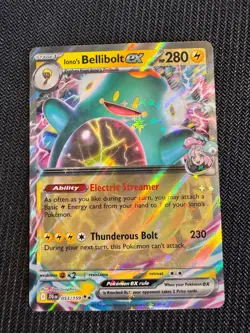 Pokemon TCG Iono's Bellibolt ex 053/159 SV09: Journey Together Double Rare NM - Image 1