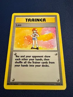Pokemon TCG Lass 075/102 Base Set Rare MP - Image 1