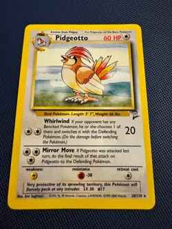 Pokemon TCG Pidgeotto 028/130 Base Set 2 Rare LP - Image 1