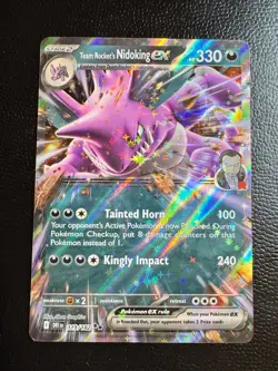 Pokemon TCG Team Rocket's Nidoking ex - Double Rare SV10: 119/182 NM - Image 1