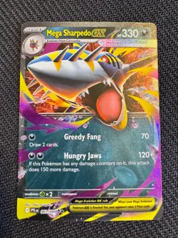 Pokemon TCG Mega Sharpedo ex 061/094 ME02: Phantasmal Flames Double Rare NM - Image 1