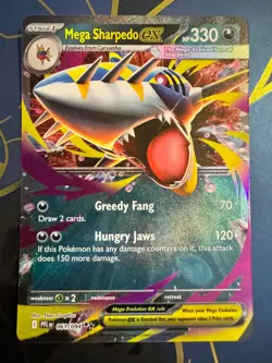 Pokemon TCG Mega Sharpedo ex 061/094 ME02: Phantasmal Flames Double Rare NM - Image 1