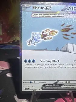 Eiscue ex 222/197 SV03: Obsidian Flames SIR Pokemon TCG NM Holo - Image 3