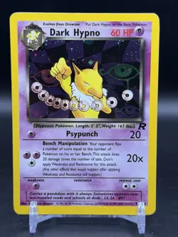 Dark Hypno Holo Rare 9/82 Team Rocket Pokemon English WOTC LP - Image 1