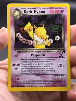 Dark Hypno Holo Rare 9/82 Team Rocket Pokemon English WOTC LP - Image 3
