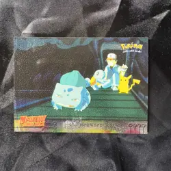 Topps Mewtwo Strikes Back 31 Reunited Textured Holo Foil Pokemon Card Black Logo - Image 1