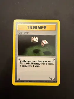 Pokemon TCG Trainer Card Gambler Fossil 60/62 Regular LP! - Image 1