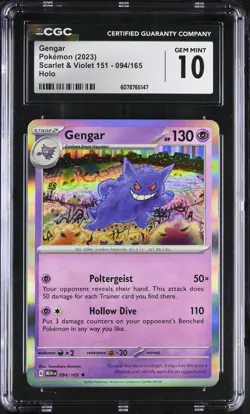 Pokemon Scarlet & Violet 151 Gengar 94 CGC 10 GEM MINT 2023 - Image 1