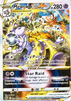 Mewtwo VSTAR GG44/GG70 Crown Zenith: Galarian Gallery Holo European Card - Image 1