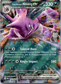 Team Rocket's Nidoking ex 119/182 Destined Rivals Pokemon Near Mint - Image 1