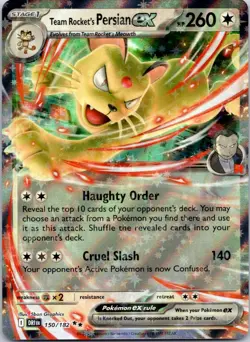 Team Rocket's Persian ex 150/182 Destined Rivals Pokemon Near Mint - Image 1