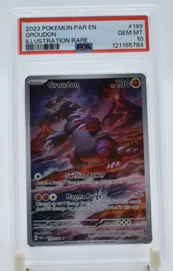 Groudon 199/182 PSA 10 Paradox Rift 2023 Illustration Rare Pokemon Card English - Image 1
