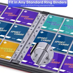 720 Pockets Card Sleeves Binder Sheets 9 Pocket Page Protector for Trading Cards - Image 4