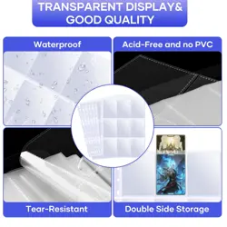 720 Pockets Card Sleeves Binder Sheets 9 Pocket Page Protector for Trading Cards - Image 5