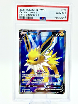 Pokemon 2021 ENG Evolving Skies Full Art UR Holo JOLTEON 177/203 PSA 10 GEM MINT - Image 1