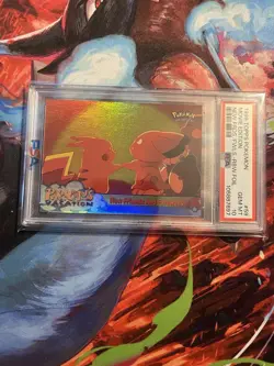 1999 topps pokemon movie edition New Frds/fwls Rainbow Foil Psa 10 Pop 1!! - Image 2