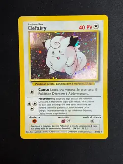 Pokemon Clefairy 5/102 Set Base Rara Holo Unlimited Wizards ITA Carte Vintage - Image 1