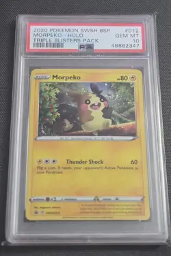 2020 POKEMON SWSH BLACK STAR PROMO #012 MORPEKO-HOLO PSA 10 - Image 1