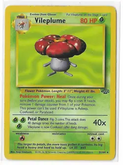 Vileplume 31/64 Jungle Unlimited Pokemon TCG Rare Unlimite MP - Image 1