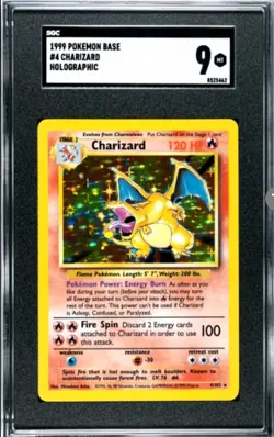 1999 Pokemon Base Set Charizard Holo SGC 9 MT - Image 1