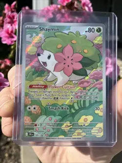 Pokemon TCG Shaymin Illustration Rare Holo Card 185/182 Destined Rivals Series - Image 1