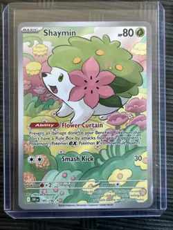 Pokemon TCG Shaymin Illustration Rare Holo Card 185/182 Destined Rivals Series - Image 3