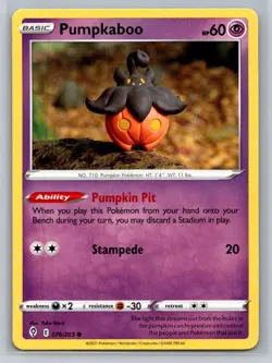 Pumpkaboo #076/203 SWSH07: Evolving Skies Common - Pokemon Cards G22 - Image 1