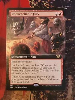 MTG Card: Unquenchable Fury (Kamigawa: Neon Dynasty) EXTENDED ART - Image 1
