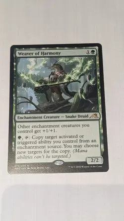 MTG - Weaver of Harmony 213/302 - Kamigawa: Neon Dynasty Rare English NM - Image 1