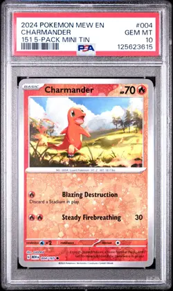 PSA 10 - CHARMANDER - 004/165 151 151 5-PACK MINI TIN POKEMON - Image 1