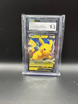 Pokemon SWSH Black Star Promo Pikachu V SWSH061 AGS Mint+ 9.5 Full Art Holo 2021 - Image 3