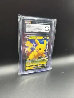 Pokemon SWSH Black Star Promo Pikachu V SWSH061 AGS Mint+ 9.5 Full Art Holo 2021 - Image 4