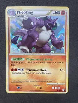 Pokemon Card Nidoking 6/102 Cracked Ice Holo HGSS Triumphant NM - Image 1