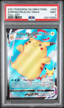 PSA 9 - SURFING PIKACHU VMAX - 009 CELEBRATIONS POKEMON - Image 1