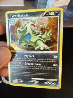 Pokemon Mysterious Treasures Tyranitar Lv 57 17/123 Holo Rare - Image 2