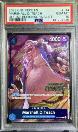 2023 One Piece TCG Marshall D. Teach PSA 10 | Offline Regional Finalist #014 - Image 1