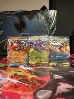 Mega Lucario Ex Mega Heracross Ex Mega Sharpedo Ex 3 Card Lot Near Mint Pokemon - Image 1