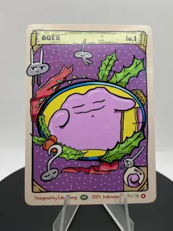 Pokkedo Holiday/Christmas v2 - Ager (Ditto) 04/30 Derpy Pokemon Card Rare - Image 3