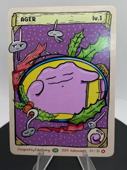 Pokkedo Holiday/Christmas v2 - Ager (Ditto) 04/30 Derpy Pokemon Card Rare - Image 4