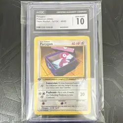 Pokemon Porygon 1st Edition Team Rocket CGC 10 Uncommon 48/82 Regular Card - Image 1