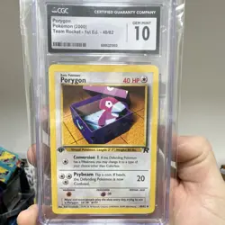 Pokemon Porygon 1st Edition Team Rocket CGC 10 Uncommon 48/82 Regular Card - Image 3