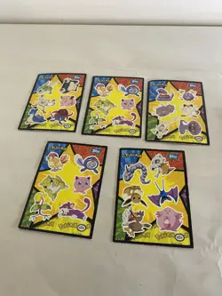 Pokemon lot of 5 Topps sticker sheet cards ash Puzzle vintage - Image 1